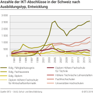 Anzahle der IKT-Abschlüsse in der Schweiz nach Ausbildungstyp
