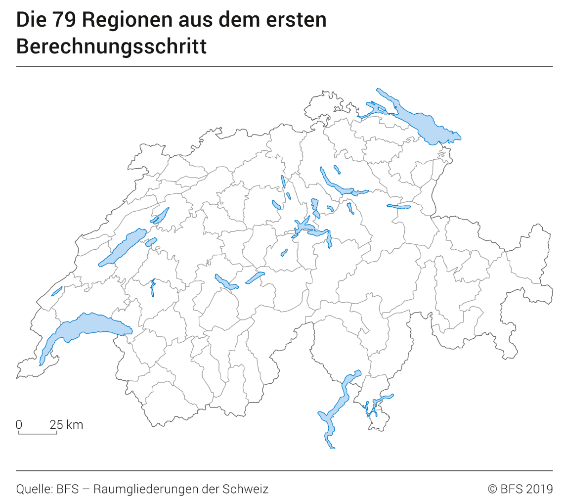 Die 79 Regionen aus dem ersten Berechnungsschritt