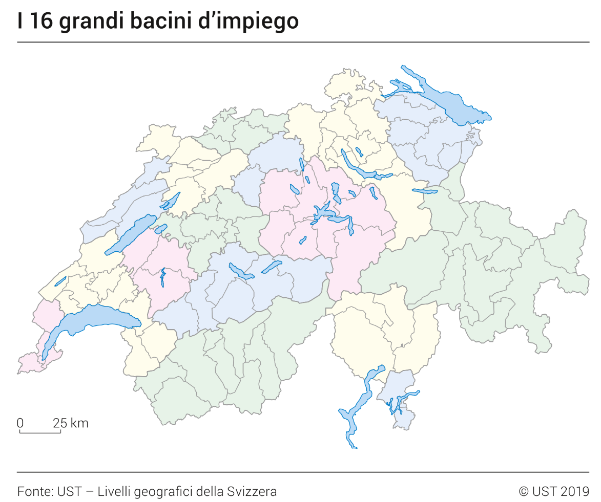 I 16 grandi bacini d'impiego 2018