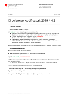 Circolare per le codificatrici ed i codificatori 2019 n. 2