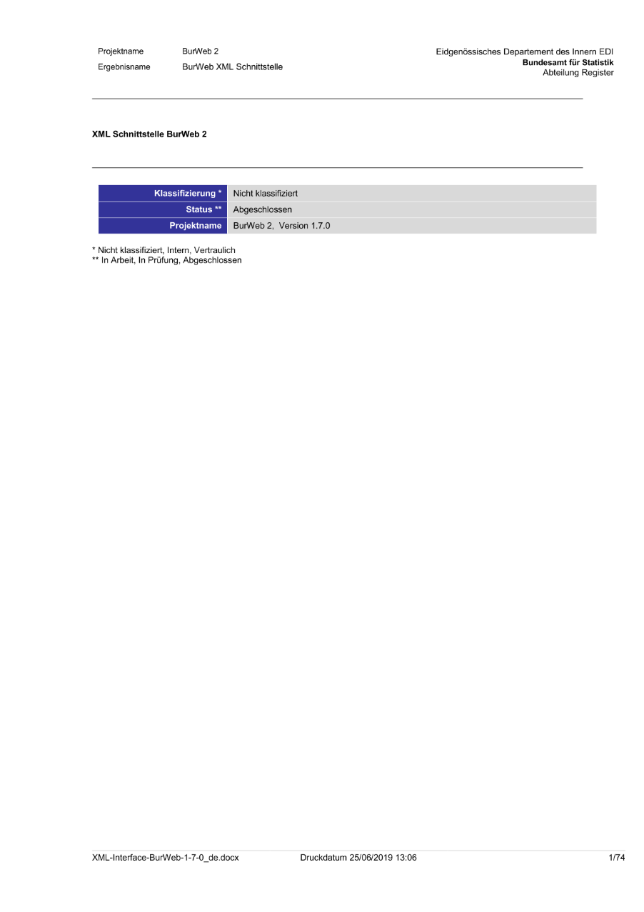 BurWeb - XML Schnittstelle zu BurWeb 1.7.0