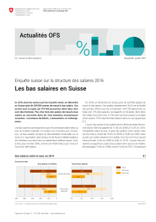 Enquête suisse sur la structure des salaires 2016: Les bas salaires en Suisse
