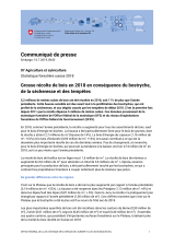 Grosse récolte de bois en 2018 en conséquence du bostryche, de la sécheresse et des tempêtes