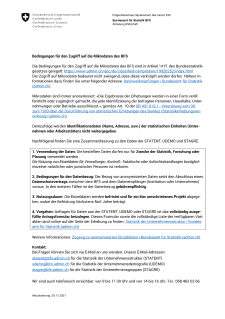 Bedingungen für den Zugriff auf die Mikrodaten des BFS