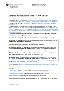 Conditions d'accès aux micro-données de l'OFS