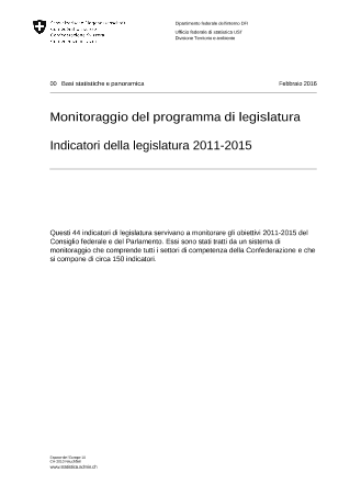 Indicatori della legislatura 2011-2015