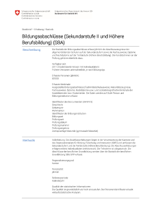 Bildungsabschlüsse (Sekundarstufe II und Höhere Berufsbildung)