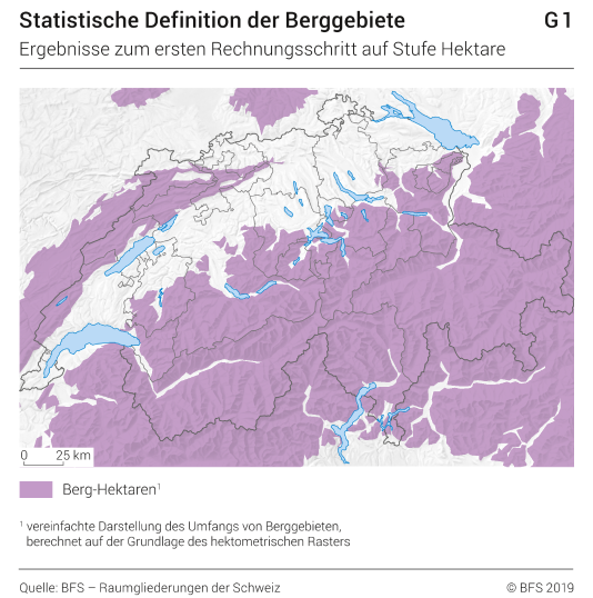 Statistische Definition der Berggebiete