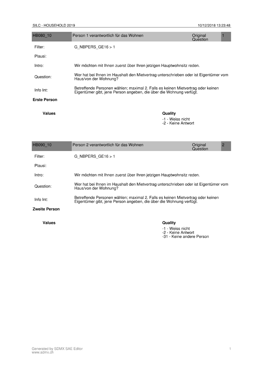 Haushaltsfragebogen