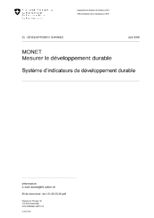 Mesurer le développement durable, Système d'indicateurs de développement durable