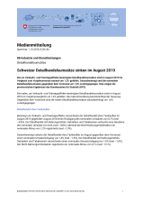 Schweizer Detailhandelsumsätze sinken im August 2019