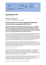 Stando alle prime stime, il valore aggiunto dell'agricoltura svizzera continua a progredire anche nel 2019